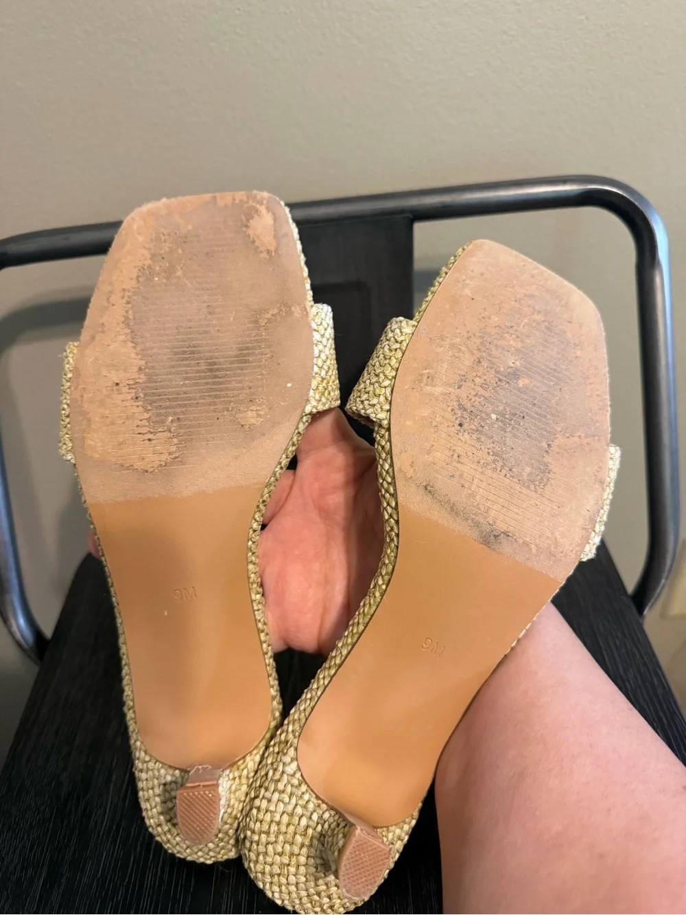 Beach by Matisse Capricorn Raffia Kitten Heel Slides Size 9